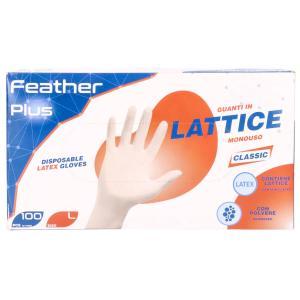 Feather plus guanti lattice con polvere large 100pz