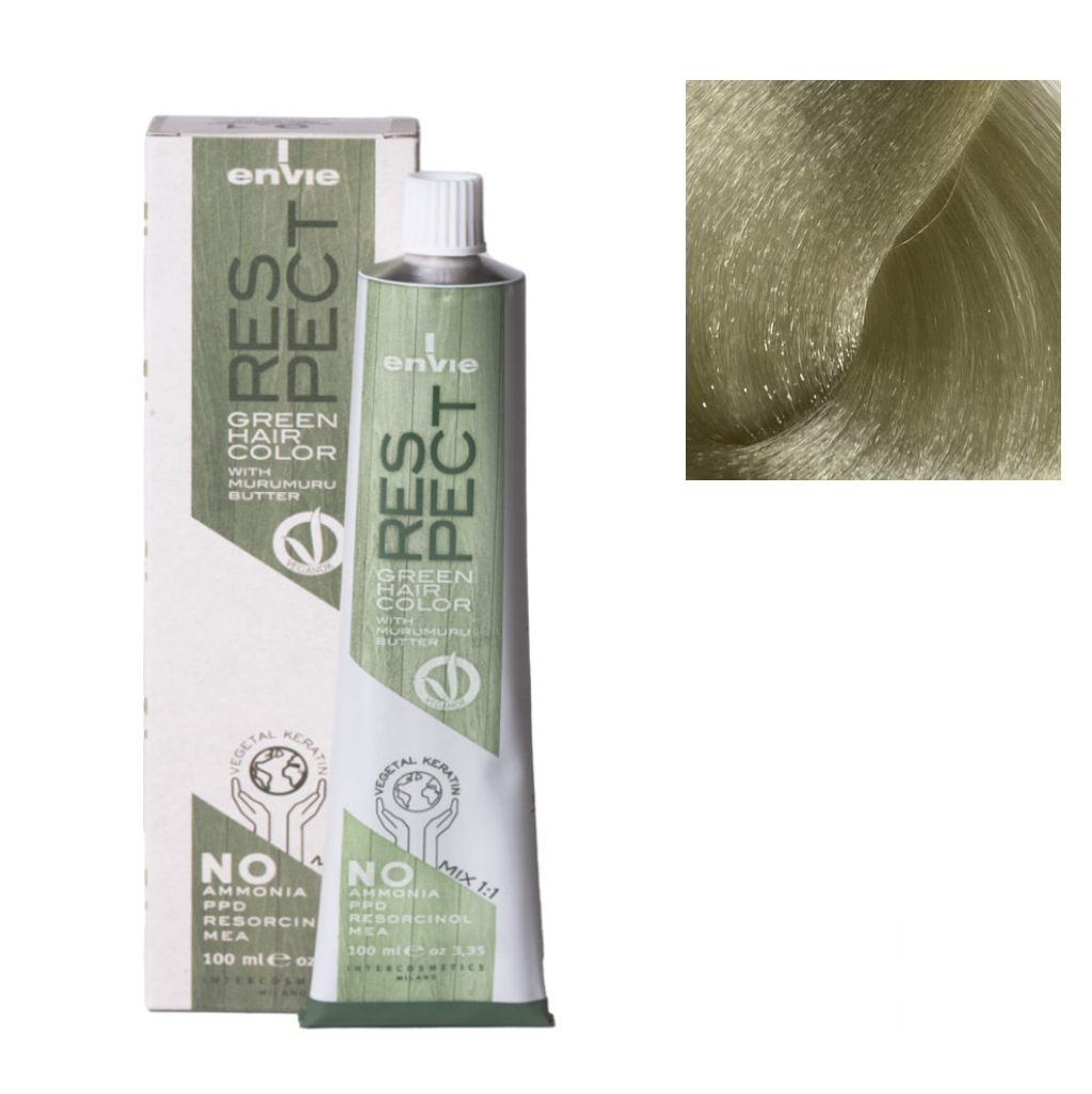 Envie Tinta in Crema Senza Ammoniaca Respect Green 100ml 10.1 Biondo Platino Naturale Cenere