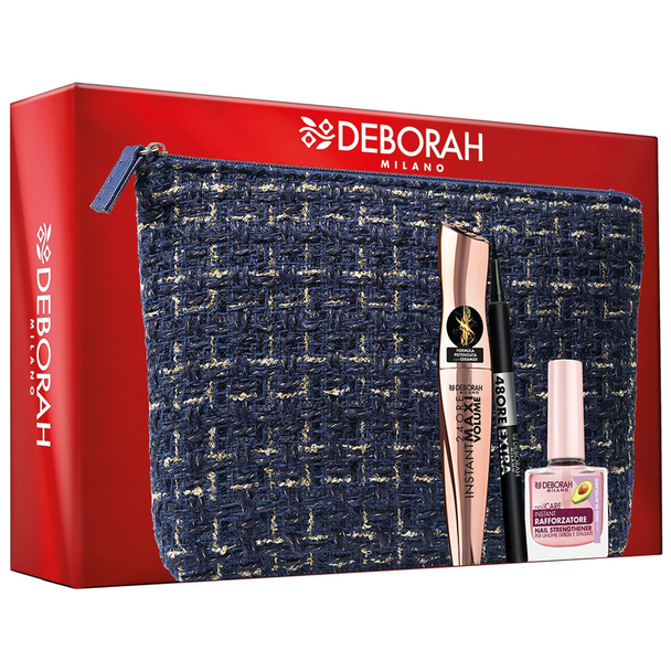 Deborah Pochette Blu Foderata Mascara + Eyeliner + Rafforzatore