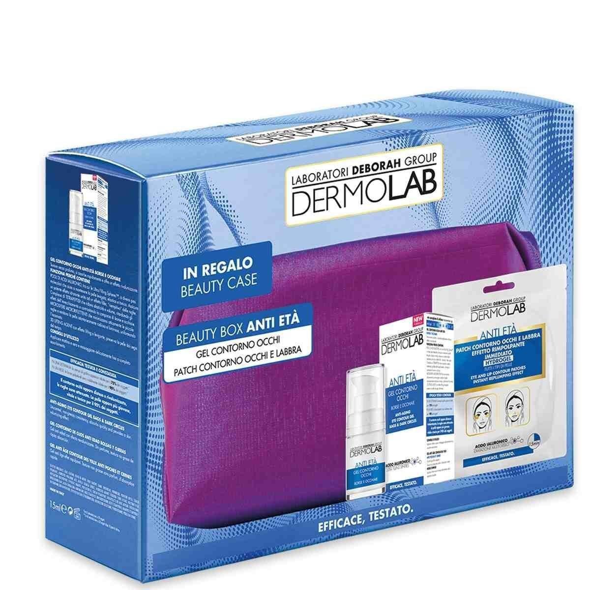 Dermolab Box Anti Eta Gel Contorno Occhi Anti Eta + Patch Contorno Occhi + Pochette