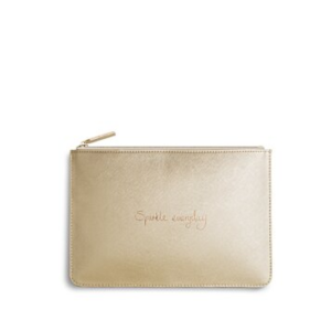 Perfect pouch sparkle everyday metallic gold