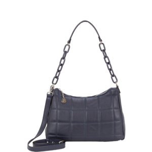 Borsa a spalla in pelle nappa navy