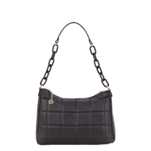 Shopper media in pelle nappa nero