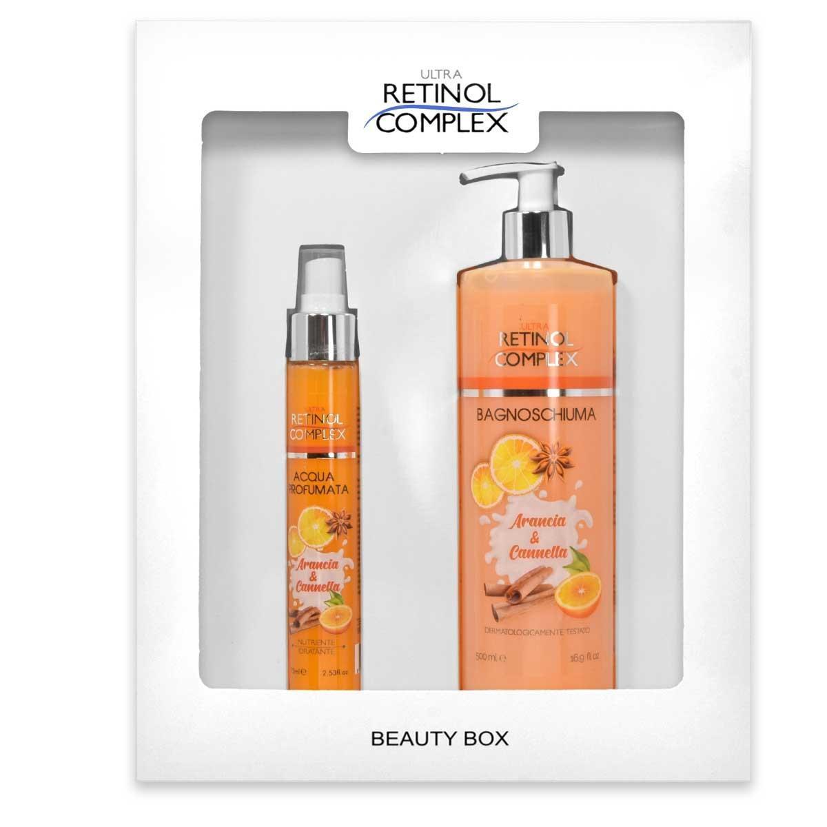 Retinol Complex Beauty Box Bagnoschiuma 500ML + Acqua Profumata 75ML Arancia E Cannella