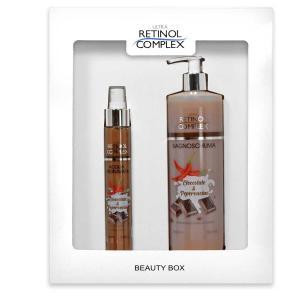 Retinol complex beauty box bagnoschiuma 500ml + acqua profumata 75ml cioccolato e peperoncino